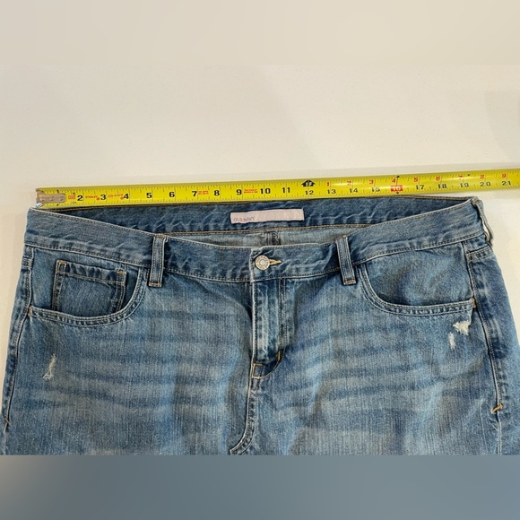 Old‎ Navy Blue Denim Jean Skirt 16 with Frayed Raw Hem Distressed Western Rodeo - Picture 3 of 5